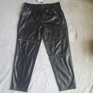 Zara Pants - Zara Premium faux leather zipper jogger pant NWT Zara Pants - Zara Premium faux leather zipper jogger pant NWT